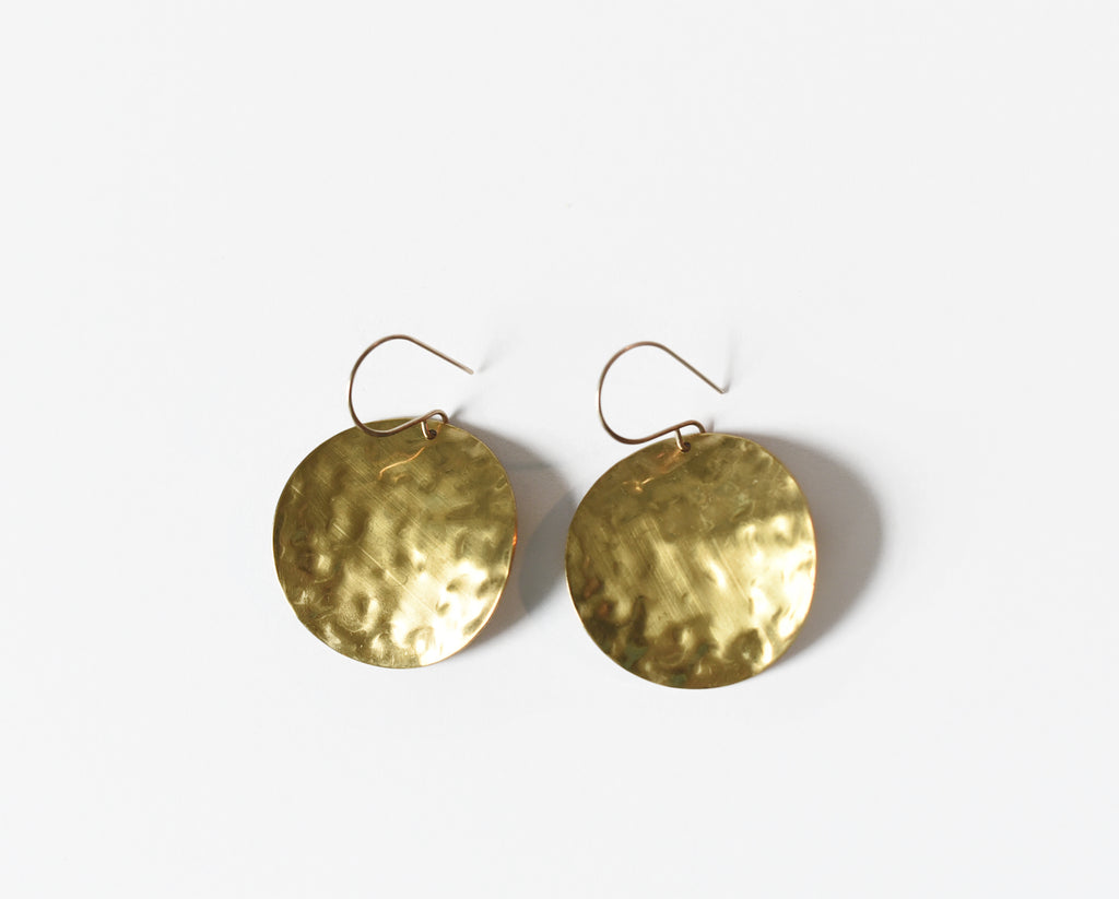 Hammered Shield Earrings
