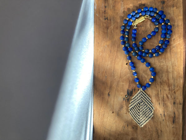 Cast Buddha Lapis Necklace