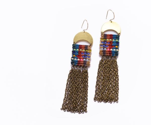 Multicolor Crescent Earrings
