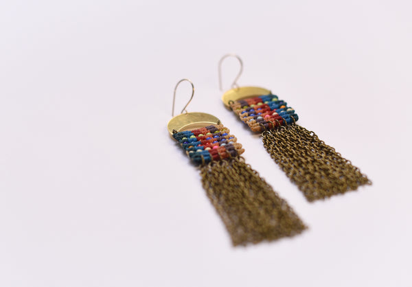 Multicolor Crescent Earrings