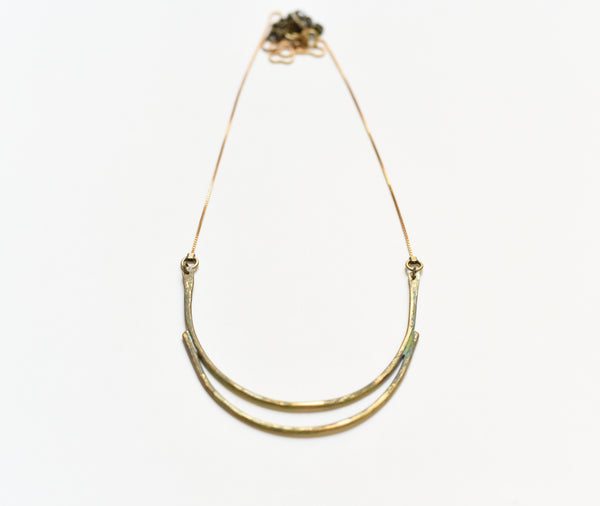 Large Double Curved Bar Necklace