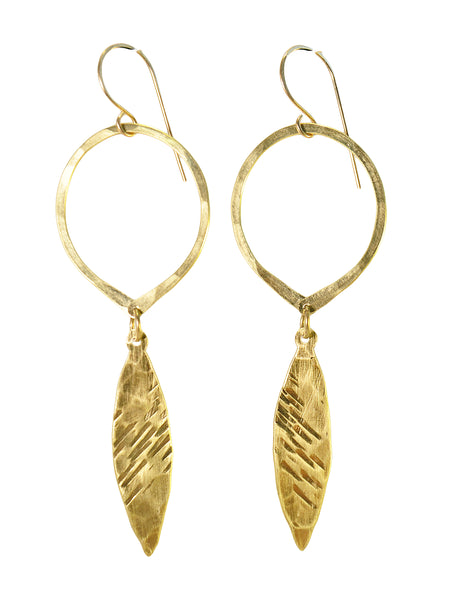 Hoop & Feather Earrings