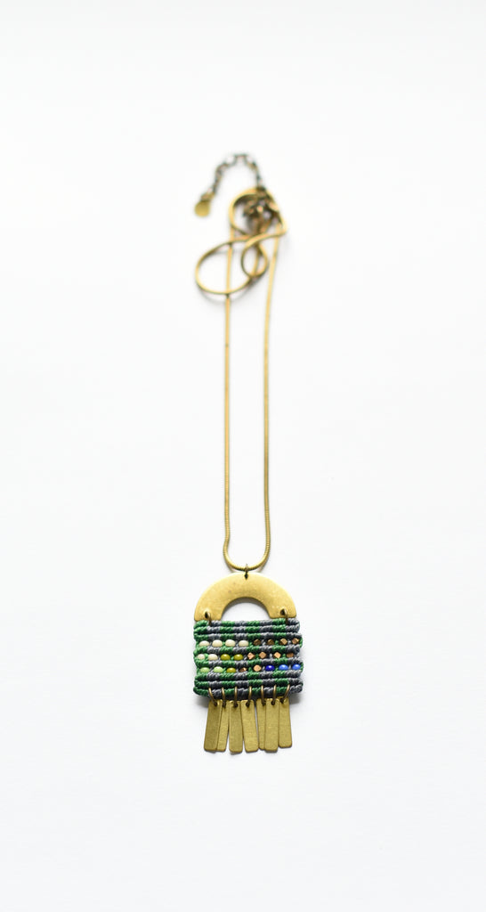 Deco Woven Fringe Necklace