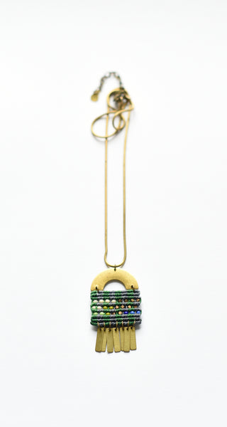 Deco Woven Fringe Necklace